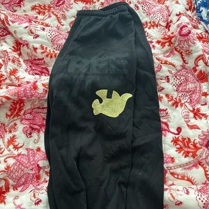 Black and Cream FREECITY Sweatpants